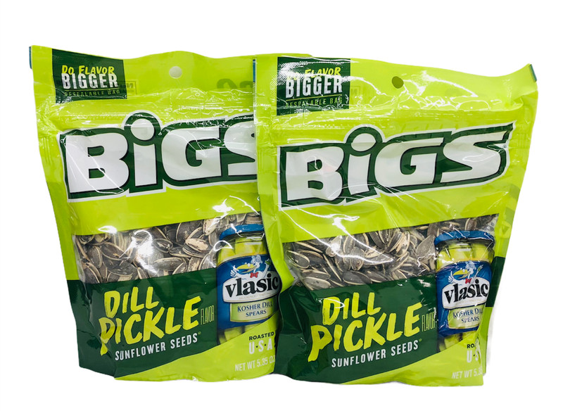 Bigs Vlasic Dill Pickle Sunflower Seeds 5.35 oz (2 Bags)