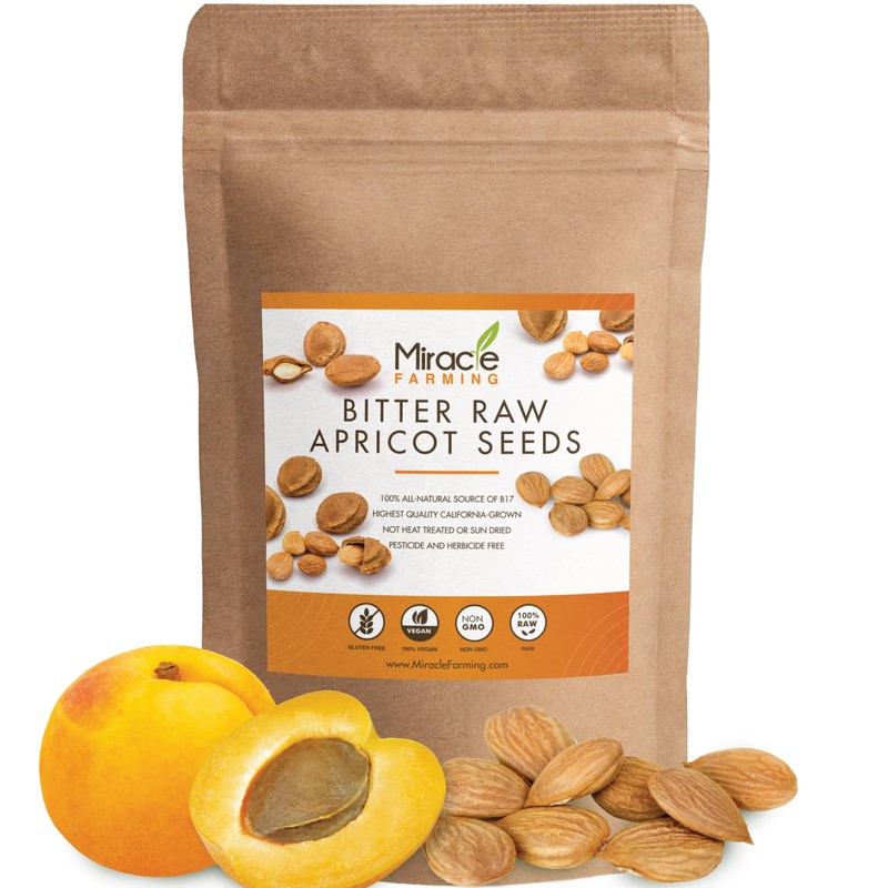 Bitter Apricot Seeds/Kernels, California USA Grown, Non GMO, Vegan, Raw & Lar...