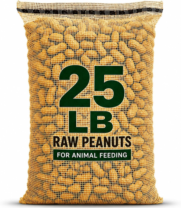 25 Pound Bag Animal Peanuts In-Shell. Peanuts for Squirrels, Birds, Deer, Pigs a