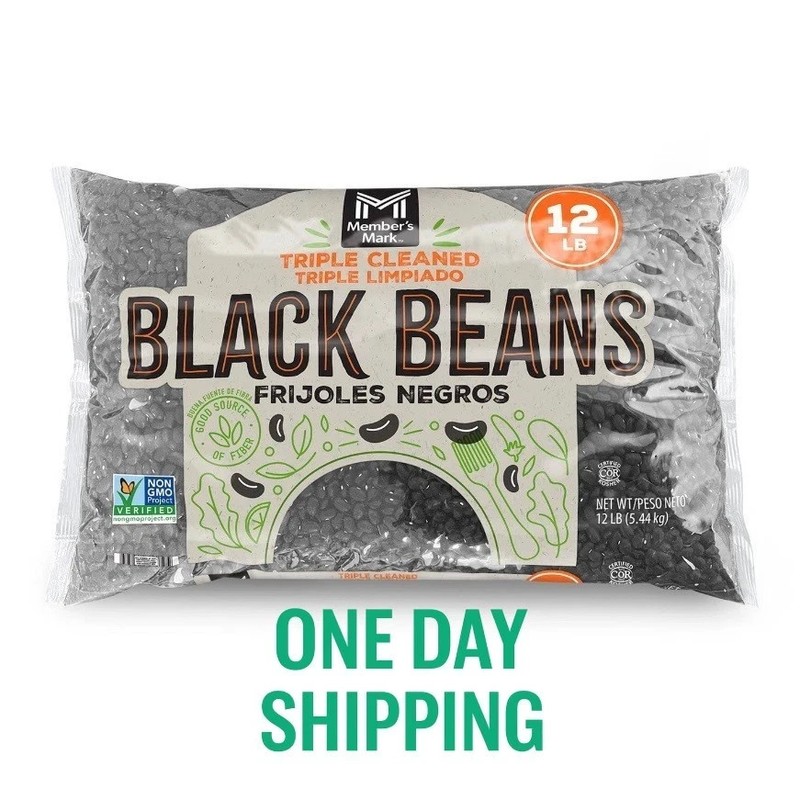 Member's Mark Black Beans 12 lb Bulk Dry Beans Pantry Staple Long Shelf Life