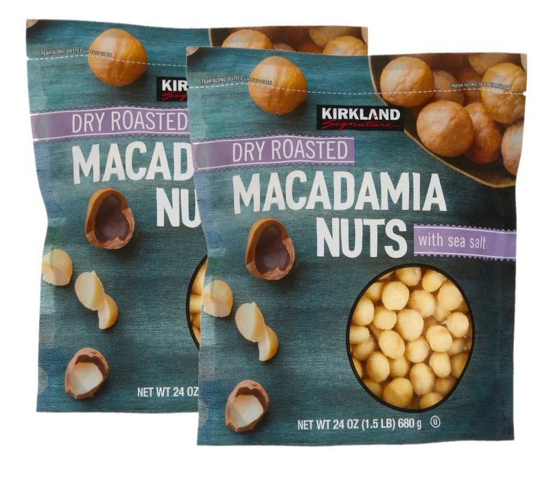 2 X of Kirkland Signature Dry Roasted Macadamia Nut Sea Salt 48 Oz Tota EXP 2/27