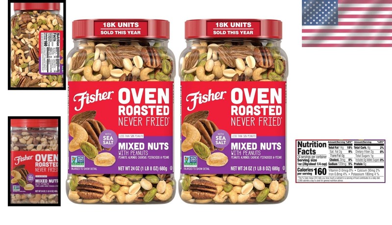 Fisher Mixed Nuts: Peanuts, Almonds, Cashews - Trail Mix Duo gallery