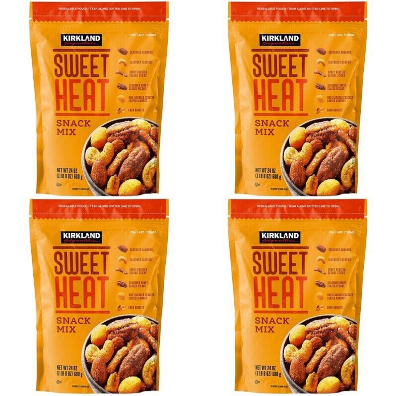 4 PACK – Kirkland Signature Sweet Heat Snack Nut Mix 24 Ounce