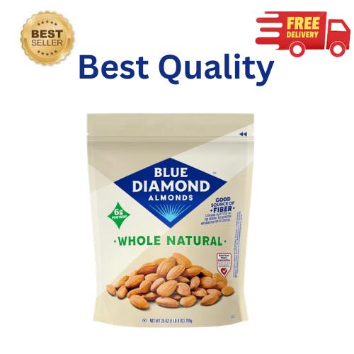 Blue Diamond Whole Natural Raw Almonds 25 oz Resealable Bag Gluten Free