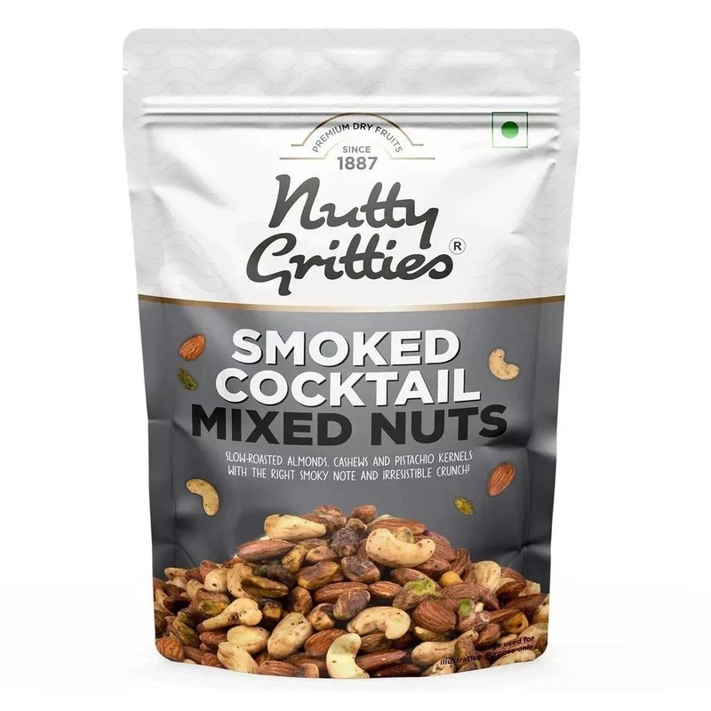 Nutty Gritties Premium Smoked Cocktail Mixed Nuts 200g, Free Shipping World Wide