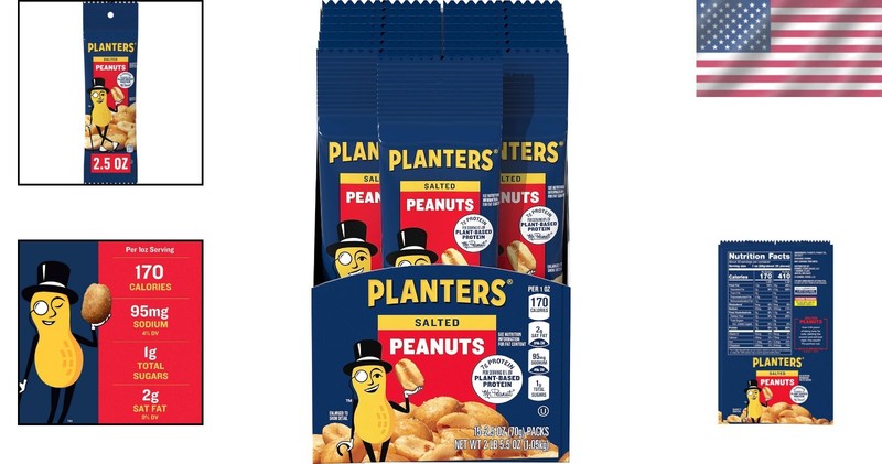 Convenient Kosher Salted Peanuts - 15 x 2.5 oz Roasted Snack Packs for On-the-Go gallery
