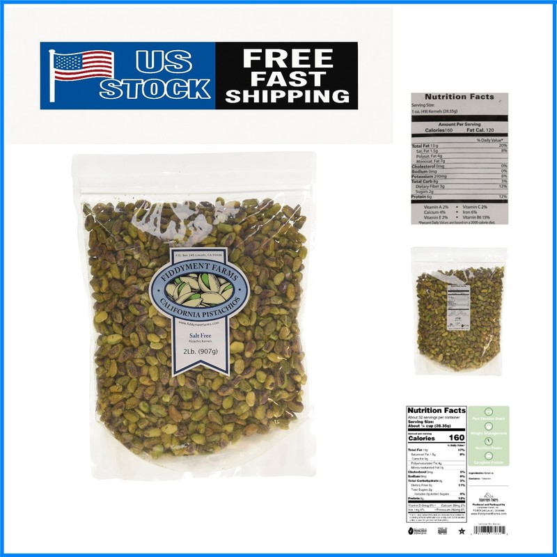 Delicious 2lb Gluten-Free Jumbo Unsalted Pistachio Kernels – Snack Perfected