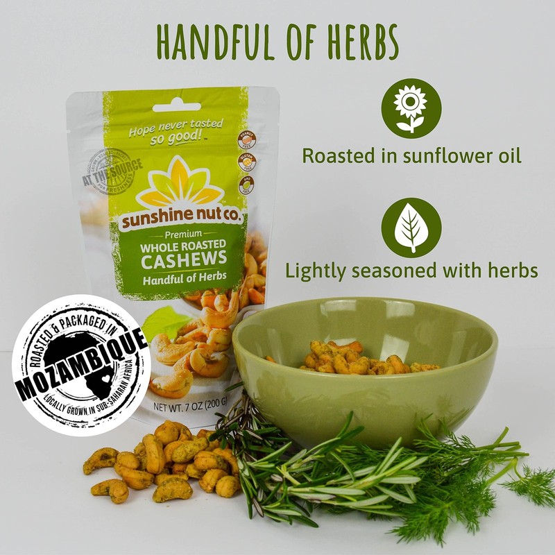 Sunshine Nut Company Whole Roasted Lightly Salted Cashews Handful of Herbs 7oz gallery