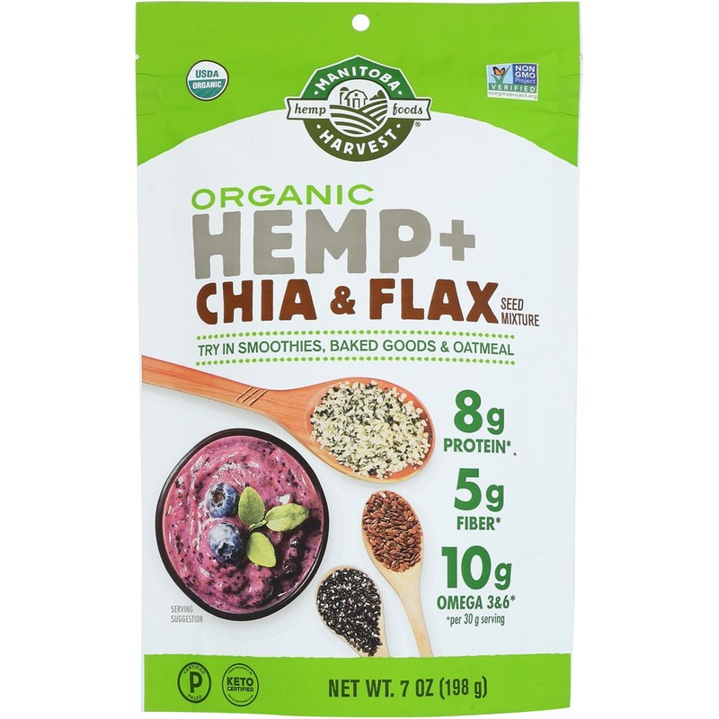 Organic Hemp Chia Flax Seed Mix By Manitoba Harvest 7 Oz 1 Pack