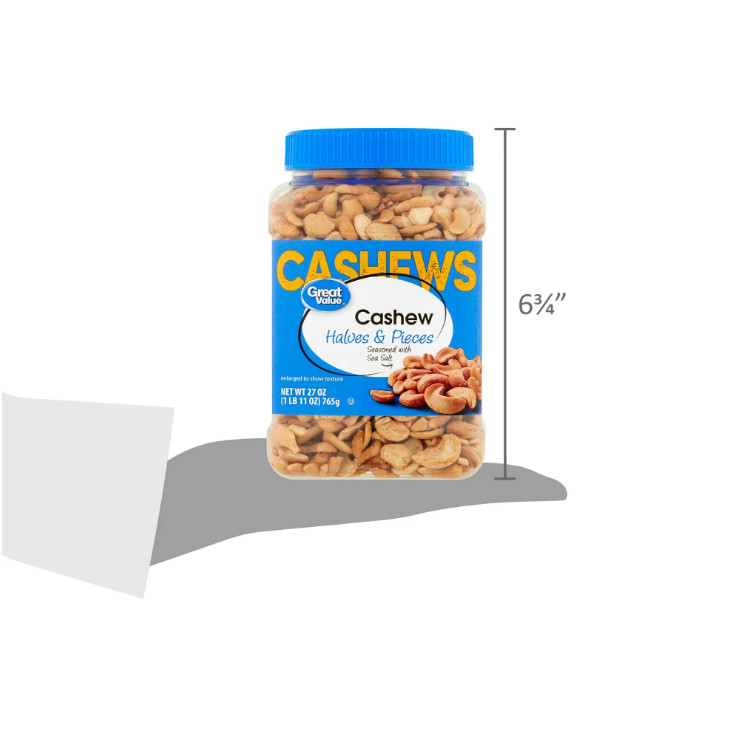 4 BOX Great Value Cashew Halves & Pieces, 27 oz gallery