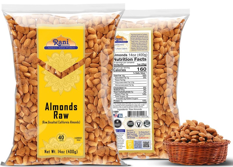 Raw Almonds Whole With Skin 14oz 400g Natural Kosher Vegan California Snack gallery