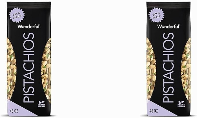 Wonderful Pistachios, In-Shell, Salt & Pepper Nuts, 48oz, Pack of 2