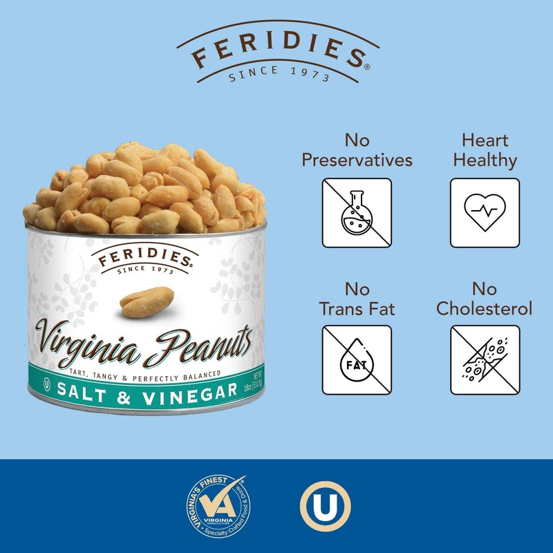 Salt and Vinegar Virginia Peanuts, Extra Large Roasted, 18 Oz Resealable Gour... gallery