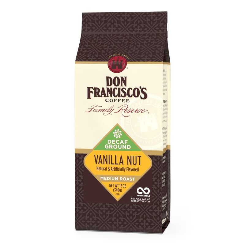 Premium Decaf Vanilla Nut Flavored Ground Coffee: 99.7% Caffeine-Free, 100% Arab
