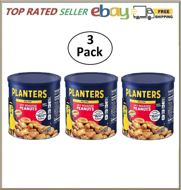 Planters Dry Roasted Peanuts, 3pk 52 oz. (No Ship To CA)