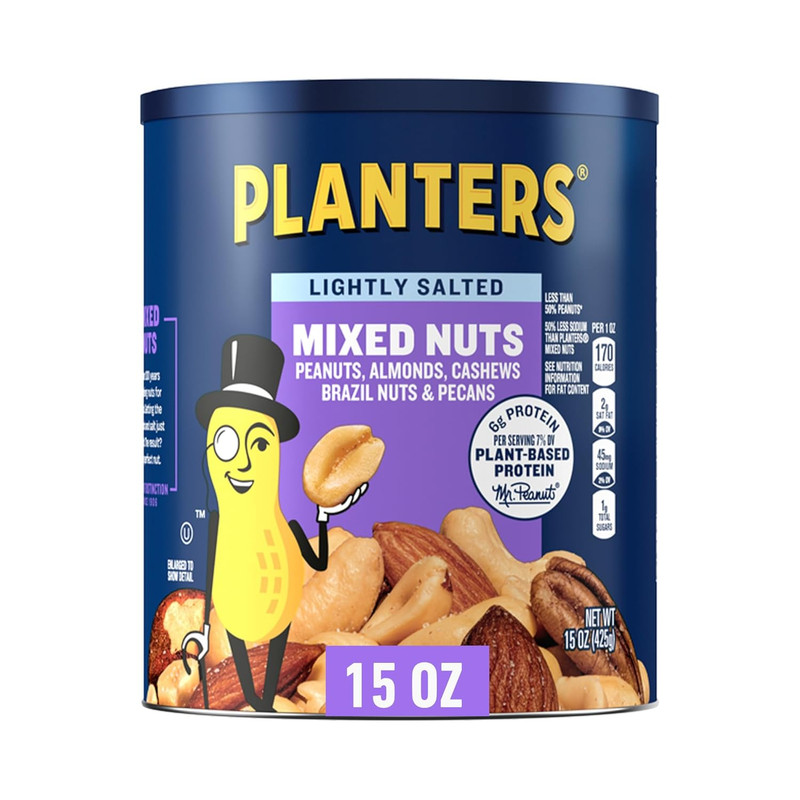 Planters Lightly Salted Mix Nuts, Party Snacks, Plant-Based Protein, 15 Ounces gallery