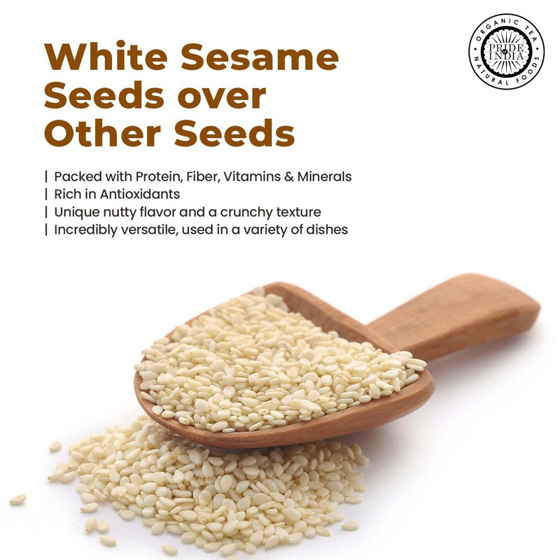 White Sesame Seeds Raw Unhulled - Calcium & Iron Superfood Jar gallery