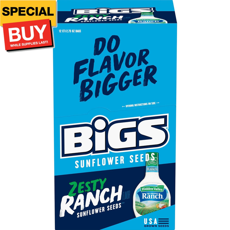 Hidden Valley Ranch Sunflower Seeds, Keto Friendly Snack, 2.75-oz. Bag (Pack of