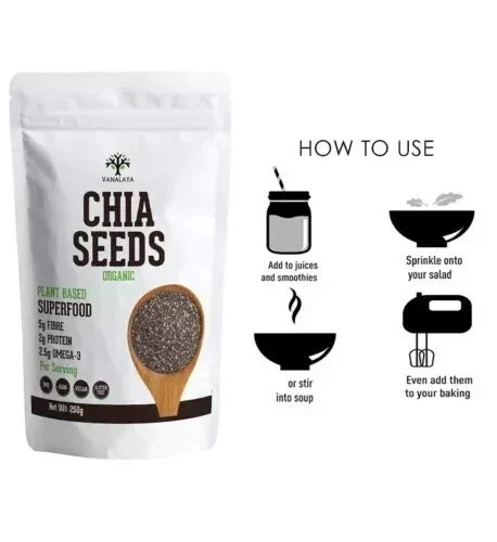 Vanalaya Raw Unroasted Chia Seeds 250g gallery