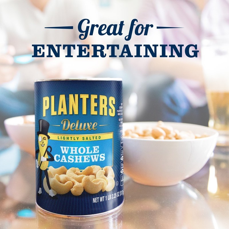 Planters Deluxe Lightly Salted Whole Cashews, 18.25 oz Canister gallery