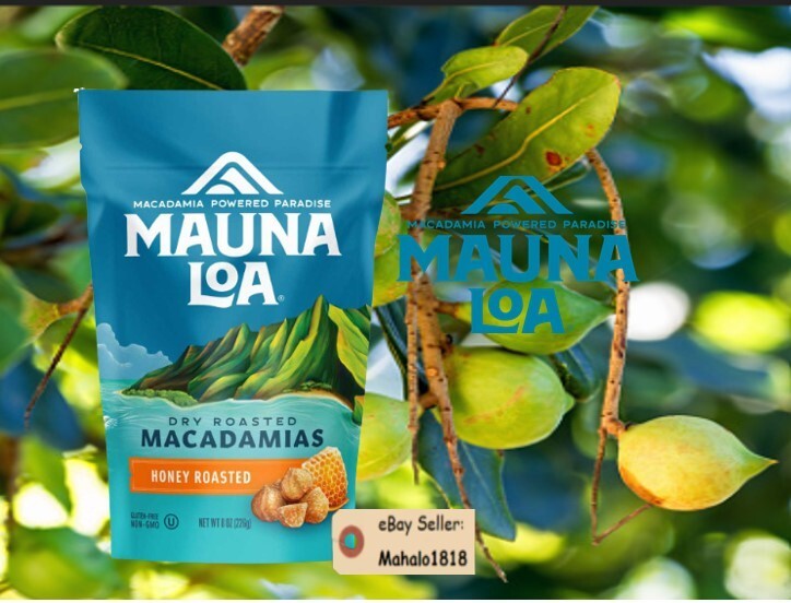 Mauna Loa Macadamia Nuts HONEY ROASTED Dry Roasted Bag / Pouch 8oz FRESH