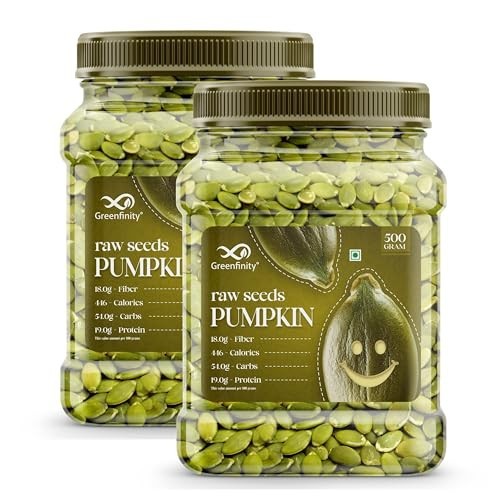 GreenFinity AAA Pumpkin Seeds 1kg 2x500g Raw Unsalted High Protein Snack gallery