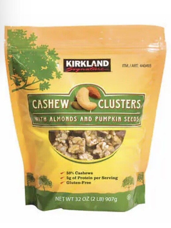 Kirkland Signature Cashew Clusters, 2 lbs Dry Fruits Nuts Healthy Snack Food USA