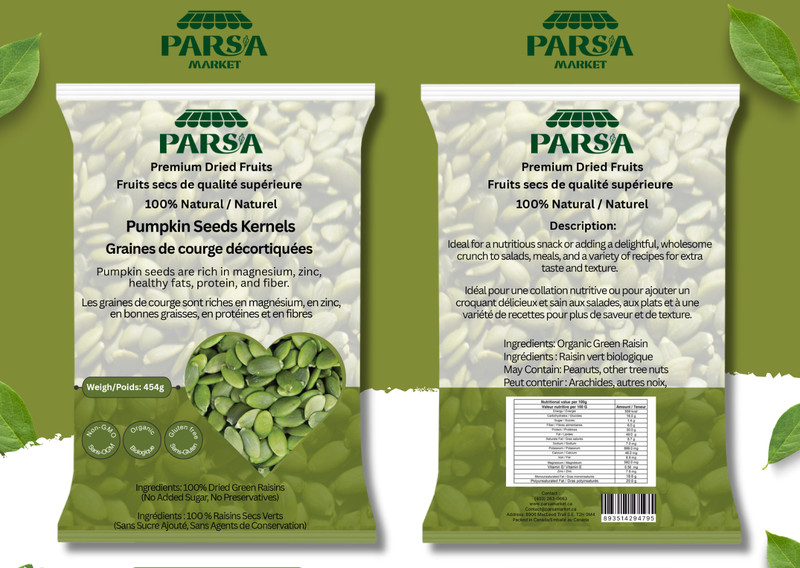 Parsa Market Organic Green Pumpkin Seeds Kernels