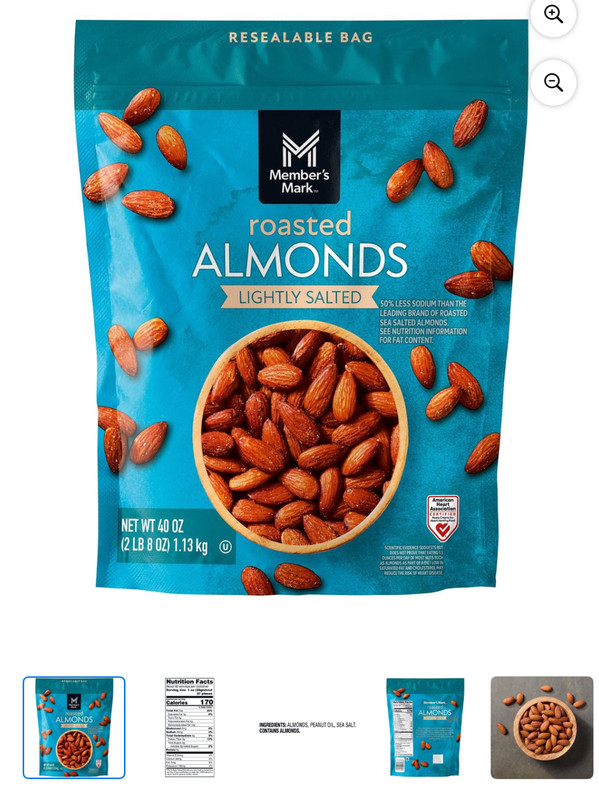 Member's Mark Lightly Salted Roasted Almonds, 40 oz.