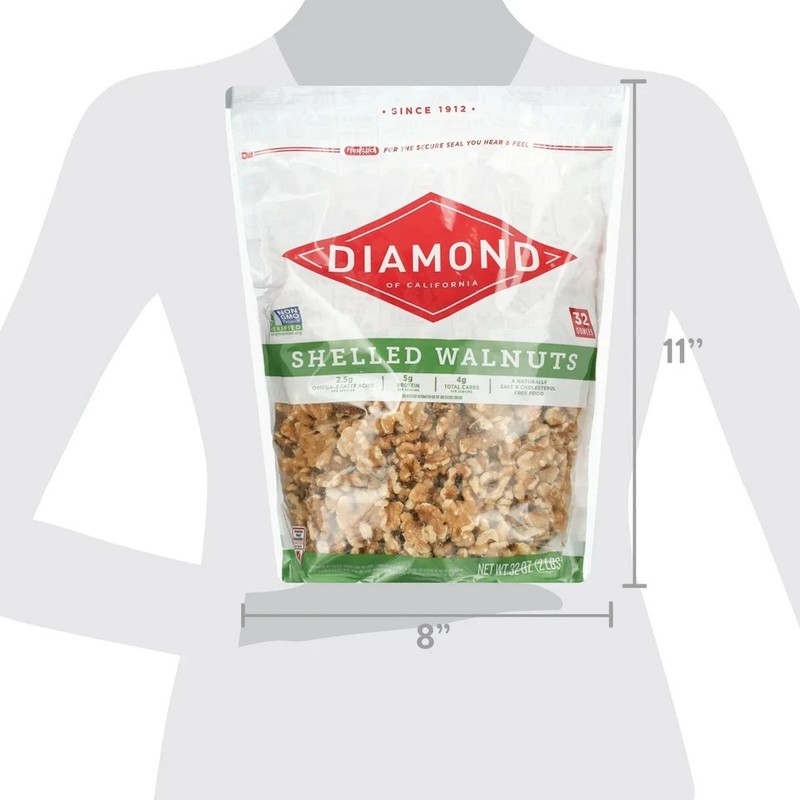 Diamond Of California Shelled Walnuts, 5g Protein, 32 oz Bag gallery