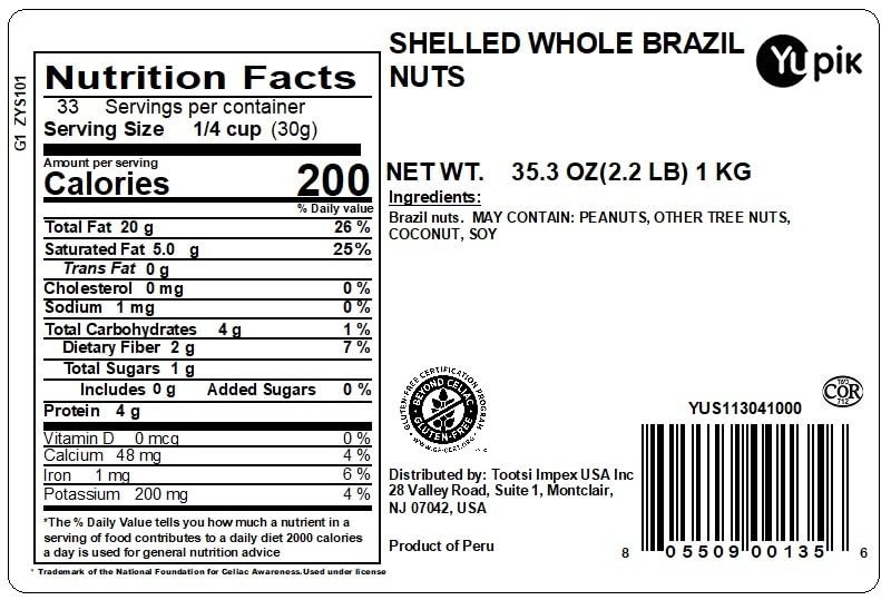 Raw Brazil Nuts, 2.2 Lb (35.2 Oz), Gluten-Free, Kosher Shelled Unsalted gallery