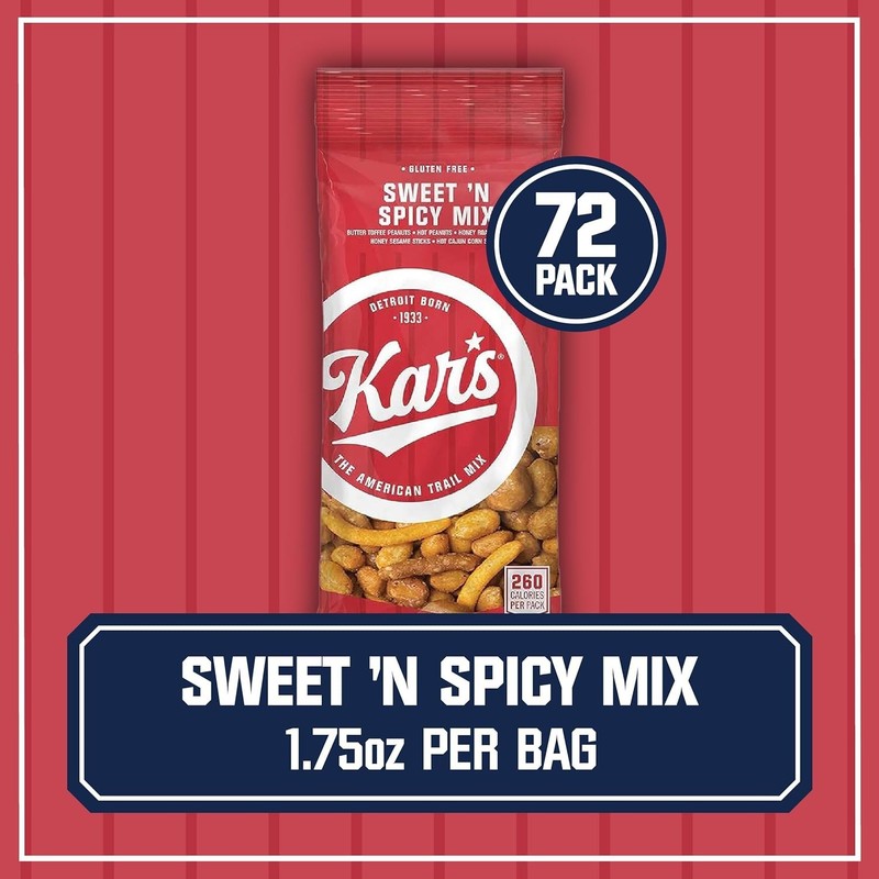 Bulk Kar’s Sweet ‘N Spicy Trail Mix, 1.75oz Snack Pack - 72 Individually Wrapped gallery