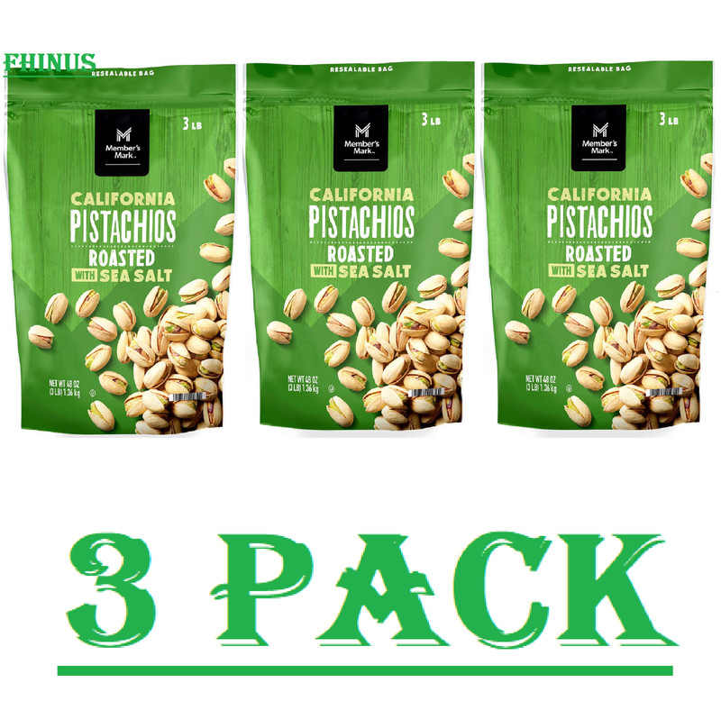 3 PACKS Member’s Mark Roasted & Salted Pistachios, 48 oz.