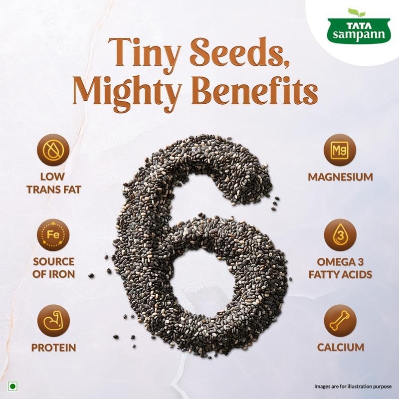 Tata Sampann Chia Seeds 200g | Omega-3, Calcium, Protein | Fiber-Rich Superfood gallery