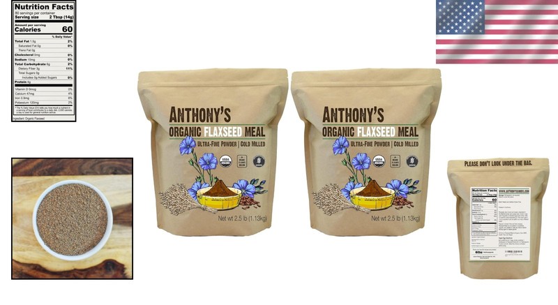 Organic Flaxseed Meal Powder - Cold Milled - 2 Pack gallery