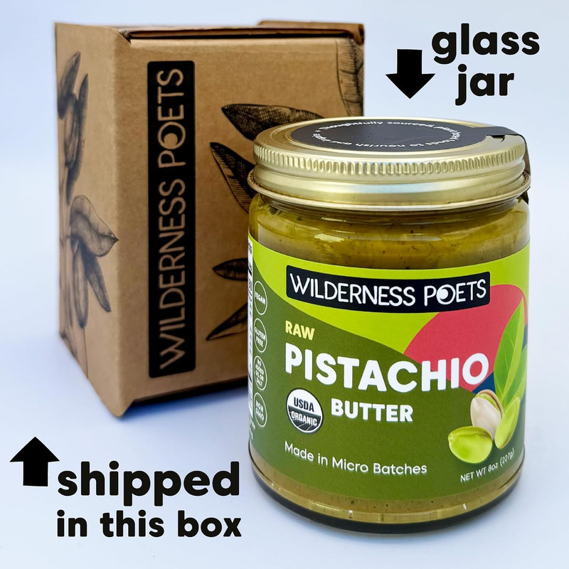 , Pistachio Butter - Organic, Raw, 100% Pistachio - Glass Jar (8 Ounce) - Perfec gallery