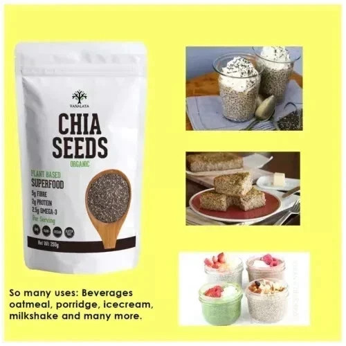 Vanalaya Raw Unroasted Chia Seeds 250g gallery