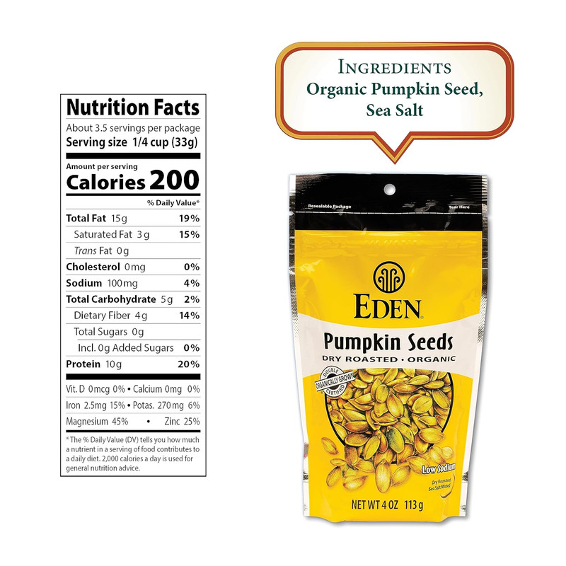 Organic Pumpkin Seeds, Dry Roasted, 4 Oz gallery