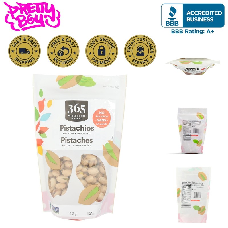 365 Whole Foods Roasted Unsalted Pistachios, 10 Ounce, Kosher &