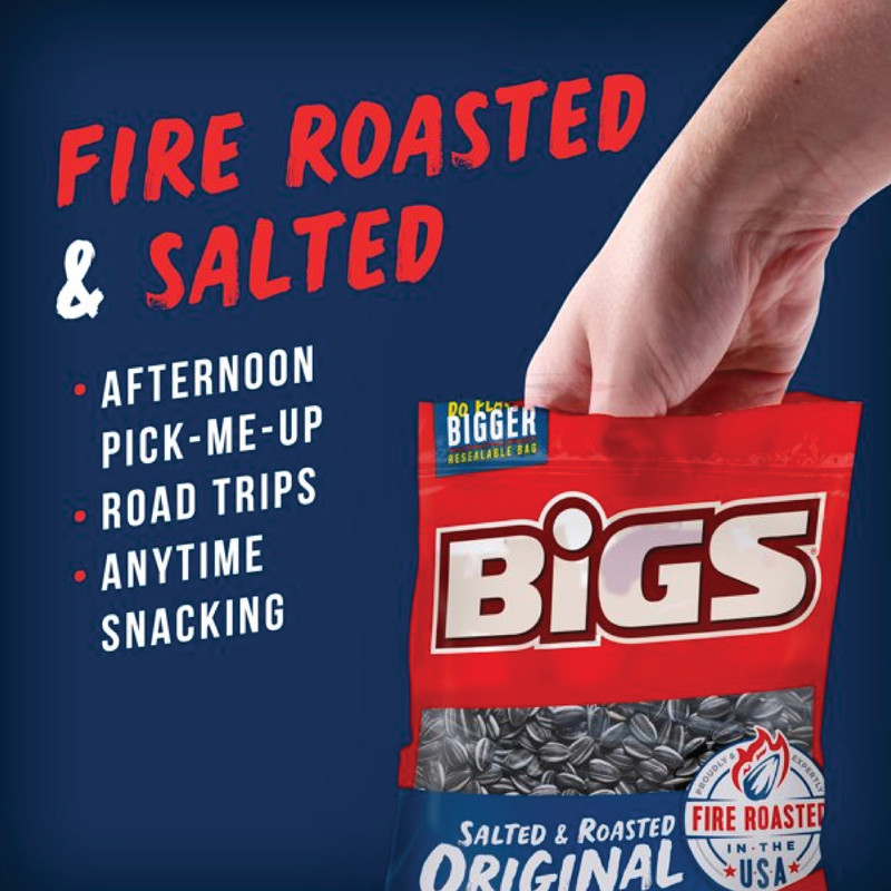 Full Box 6x Bigs Original Salted & Roasted Flavor Sunflower Seed Bags | 5.35oz gallery