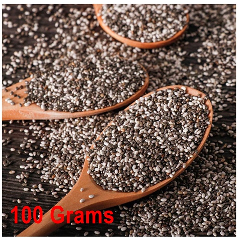 Premium Chia Seeds 100g Natural Superfood High Fiber Omega3 Organic Grade Health