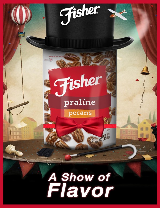 Fisher Snack Praline Pecans, 5.5 oz, Resealable Pouch, Mammoth Candied Pecans, P gallery
