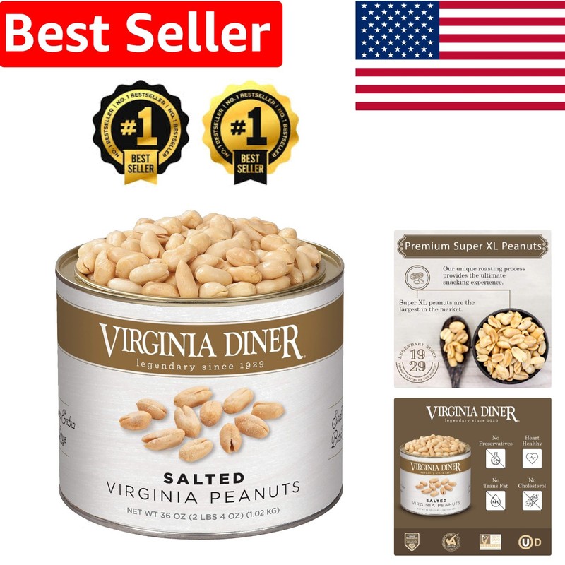 Luxurious XL Virginia Peanuts - Heart Healthy & Nutritional Goodness, 36 Oz
