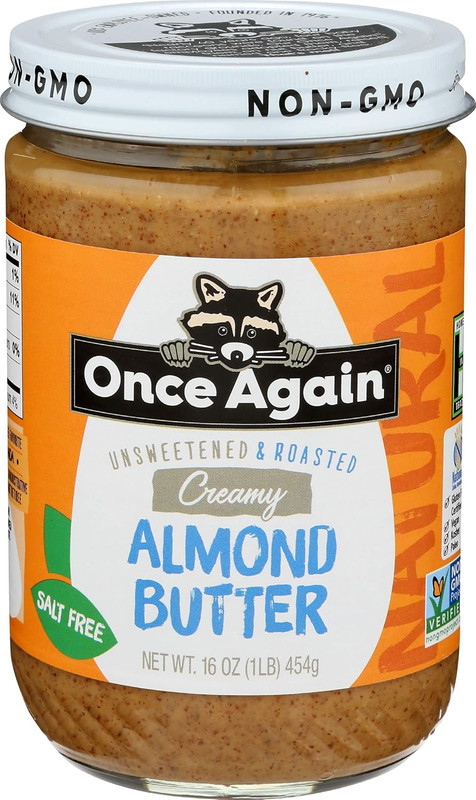 Natural Creamy Almond Butter, 16Oz - Roasted - Salt Free, Unsweetene