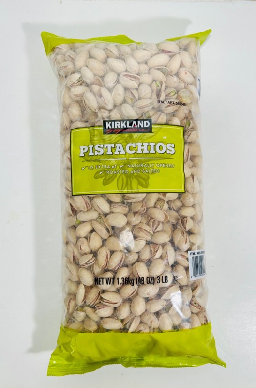 Kirkland Signature Dry Roasted & Salted Pistachios, 3 lbs (48 oz.), Kosher, 2027