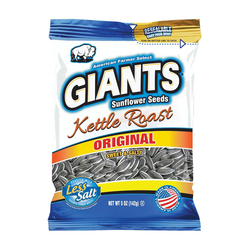 GIANTS Kettle Roast Sweet & Salty Sunflower Seeds - Sunflower Seeds Bulk, Sunflo