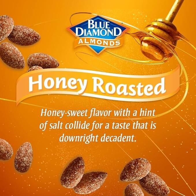Blue Diamond Almonds Honey Roasted Almonds, No Cholesterol, Honey Roasted, 16 oz gallery