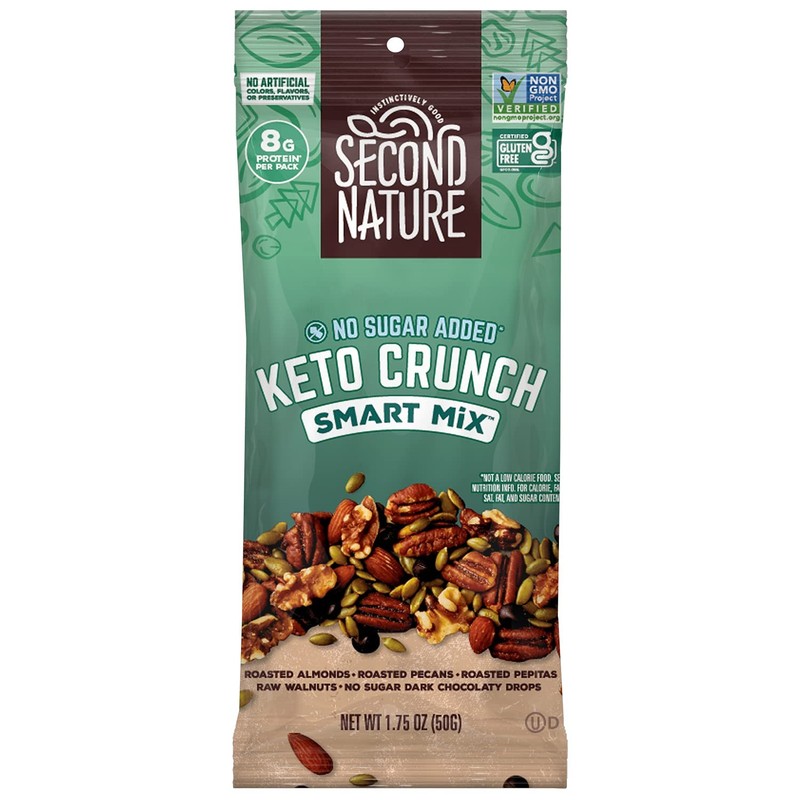 Second Nature Keto Crunch Smart Snack Mix, 1.75 oz Individual Packs Pack of 12
