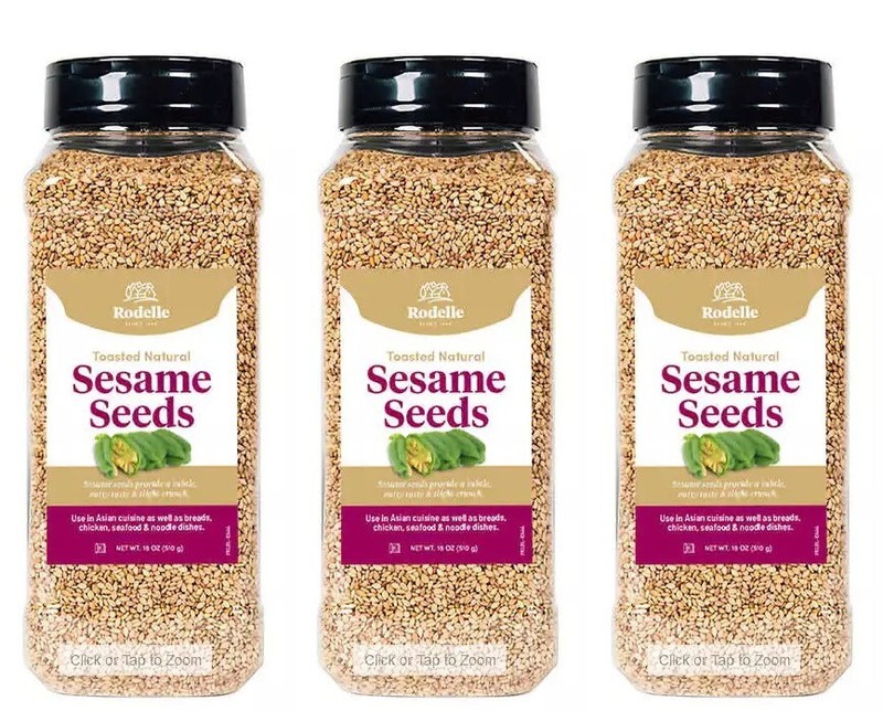 Sealed Rodelle Toasted Sesame Seeds 18 oz (PACK OF 3)