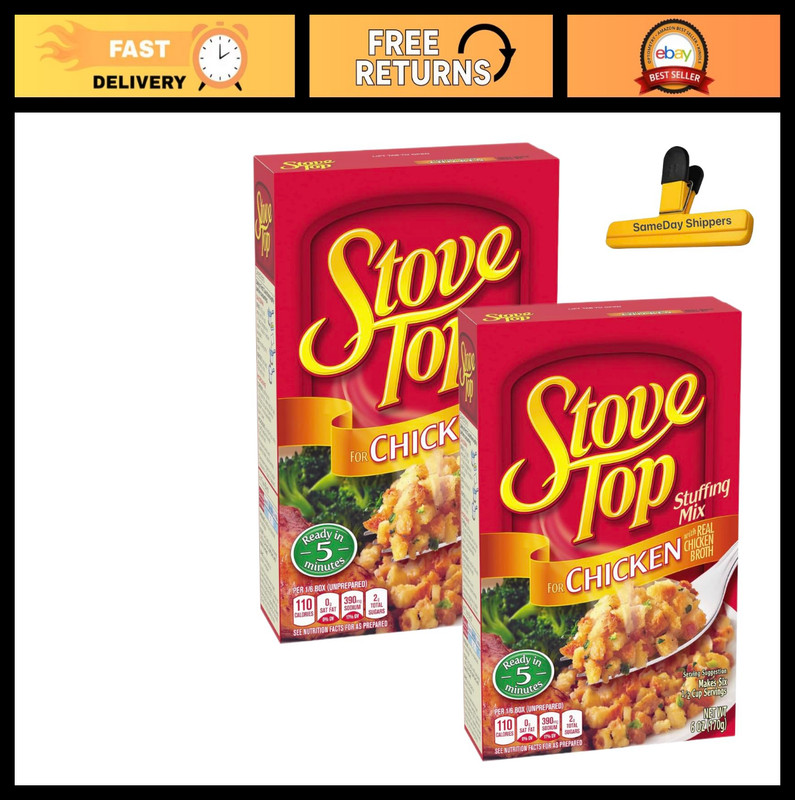 2 Pack Chicken Stuffing Mix for Stove Top – 6 oz Easy Meal Prep, Savory Flavor